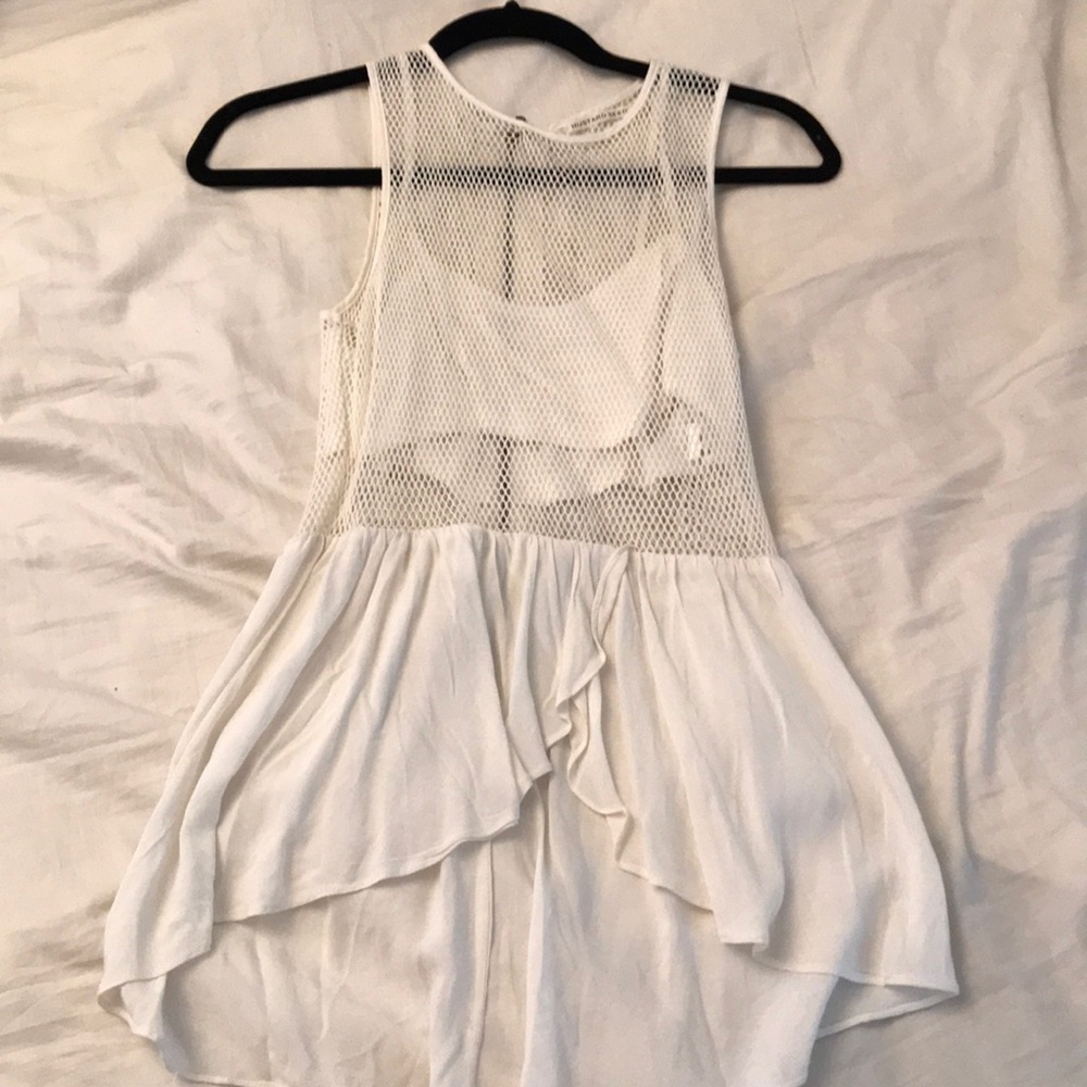 White mesh cute party top